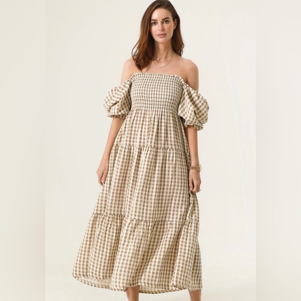 Nothing Fits But - L - Kiko in Taupe Gingham